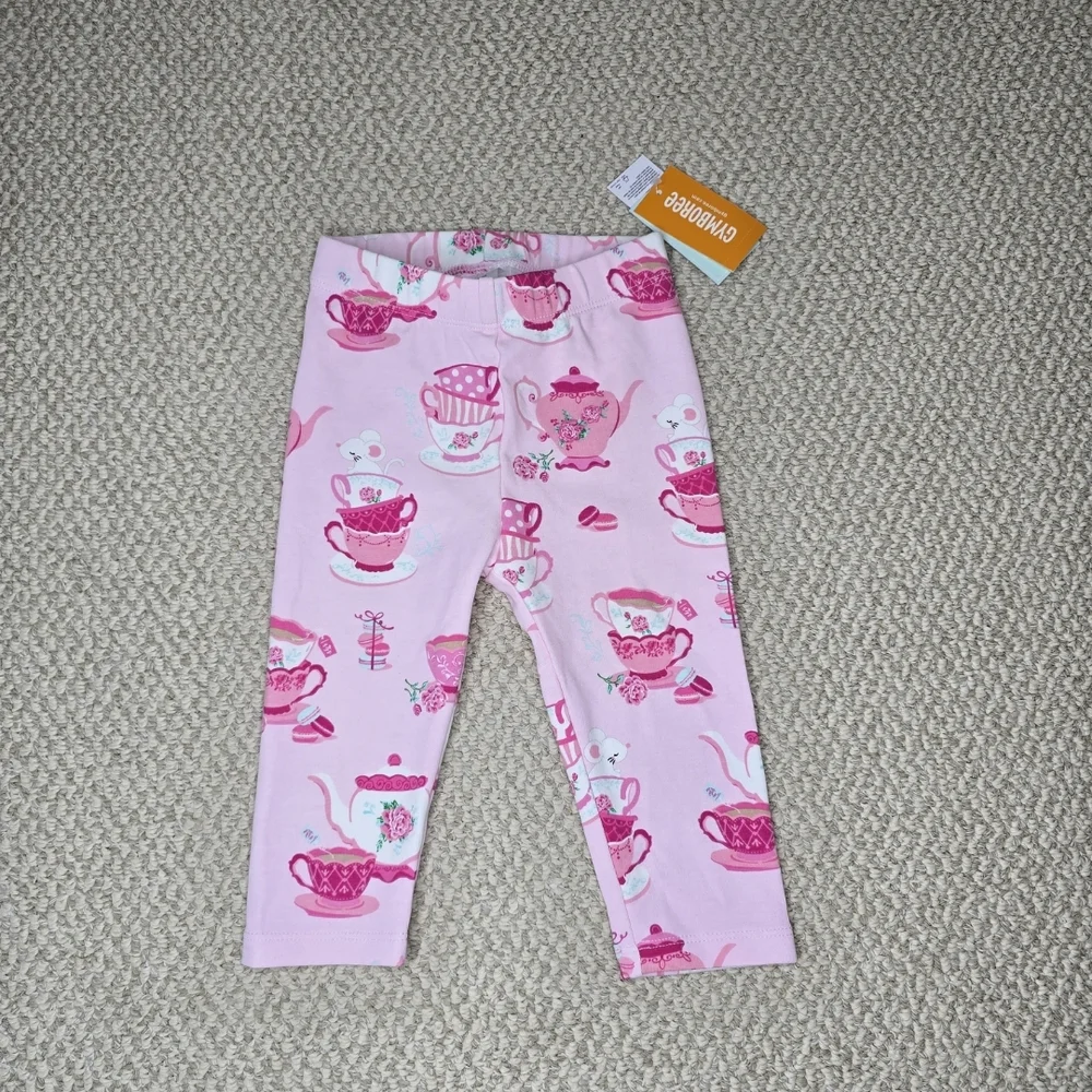 Gymboree Pink Tea Party Capri Leggings